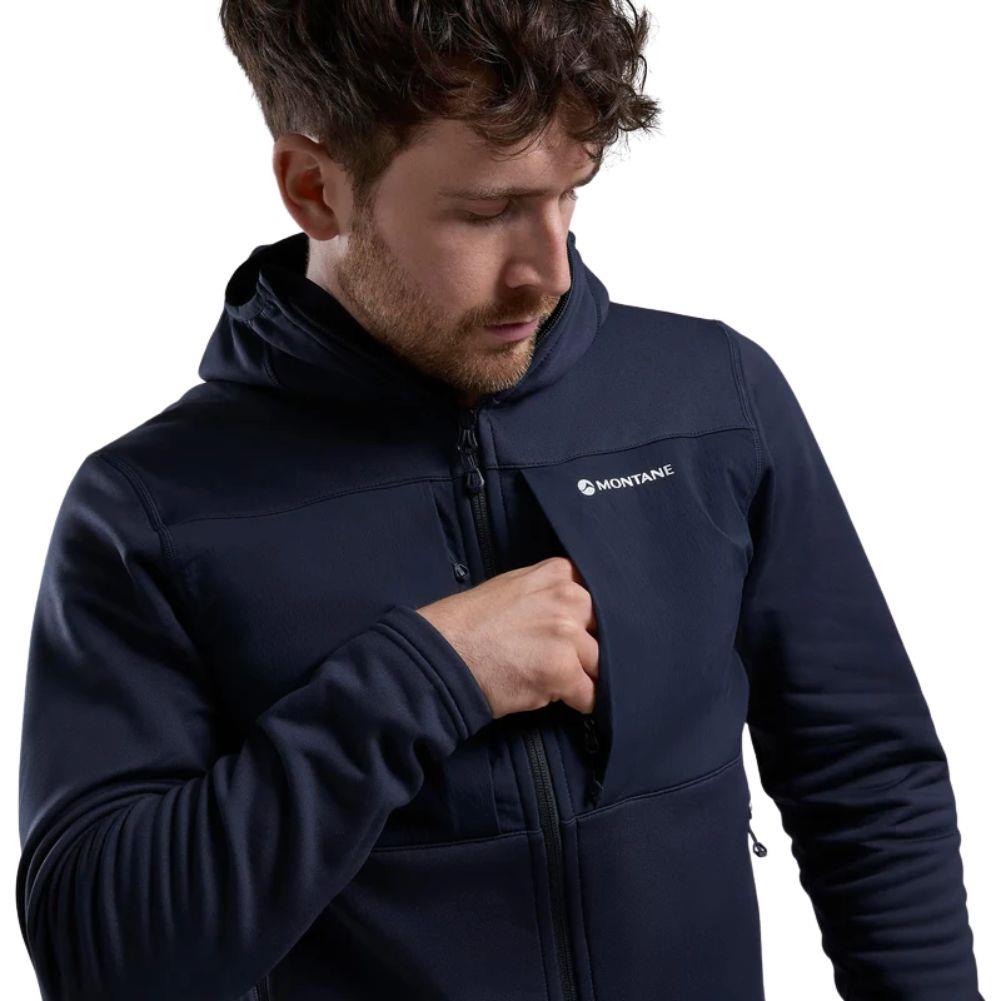 Montane Men's Fury XT Hooded Fleece Jacket - XL (Eclipse Blue) pocket