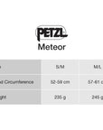 Petzl Meteor Climbing Helmet (Smoked Blue/Brown) sizes