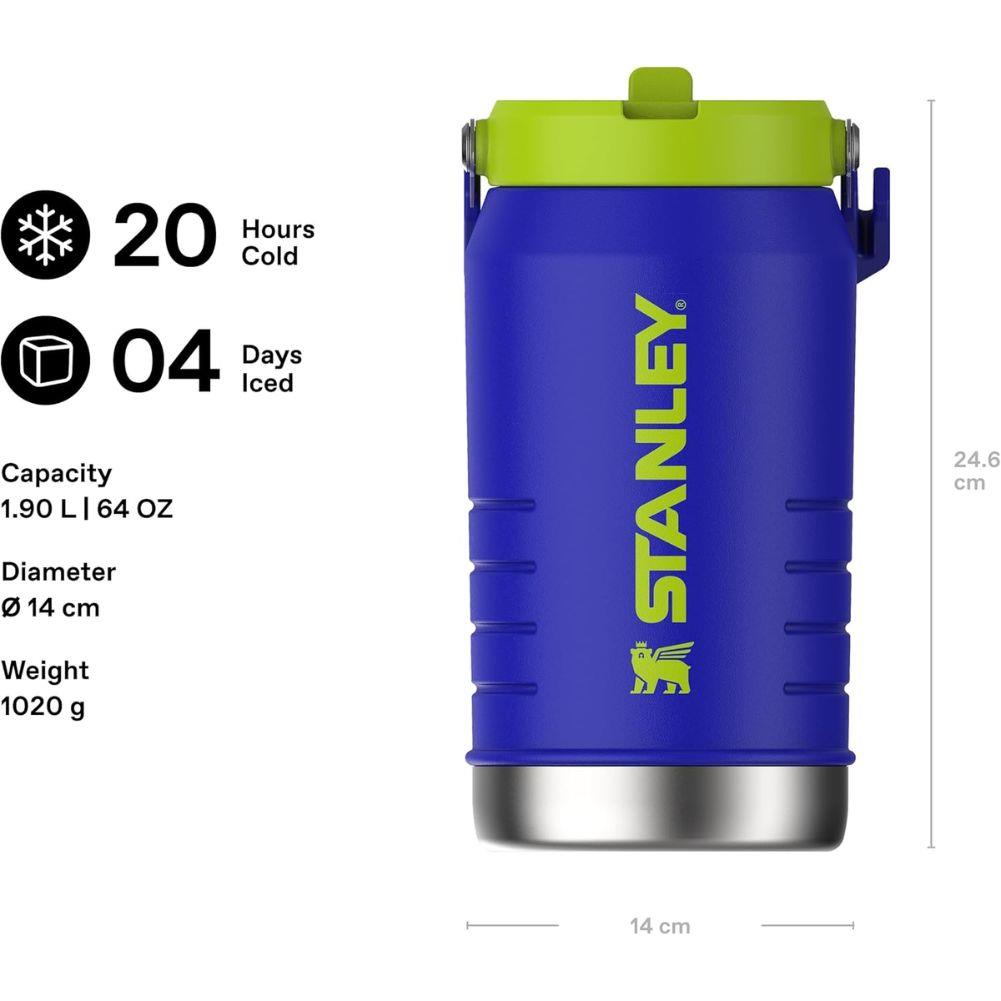 Stanley The IceFlow Flip Straw 2.0 Jug 1.90L (Cobalt Chartreuse) measurement