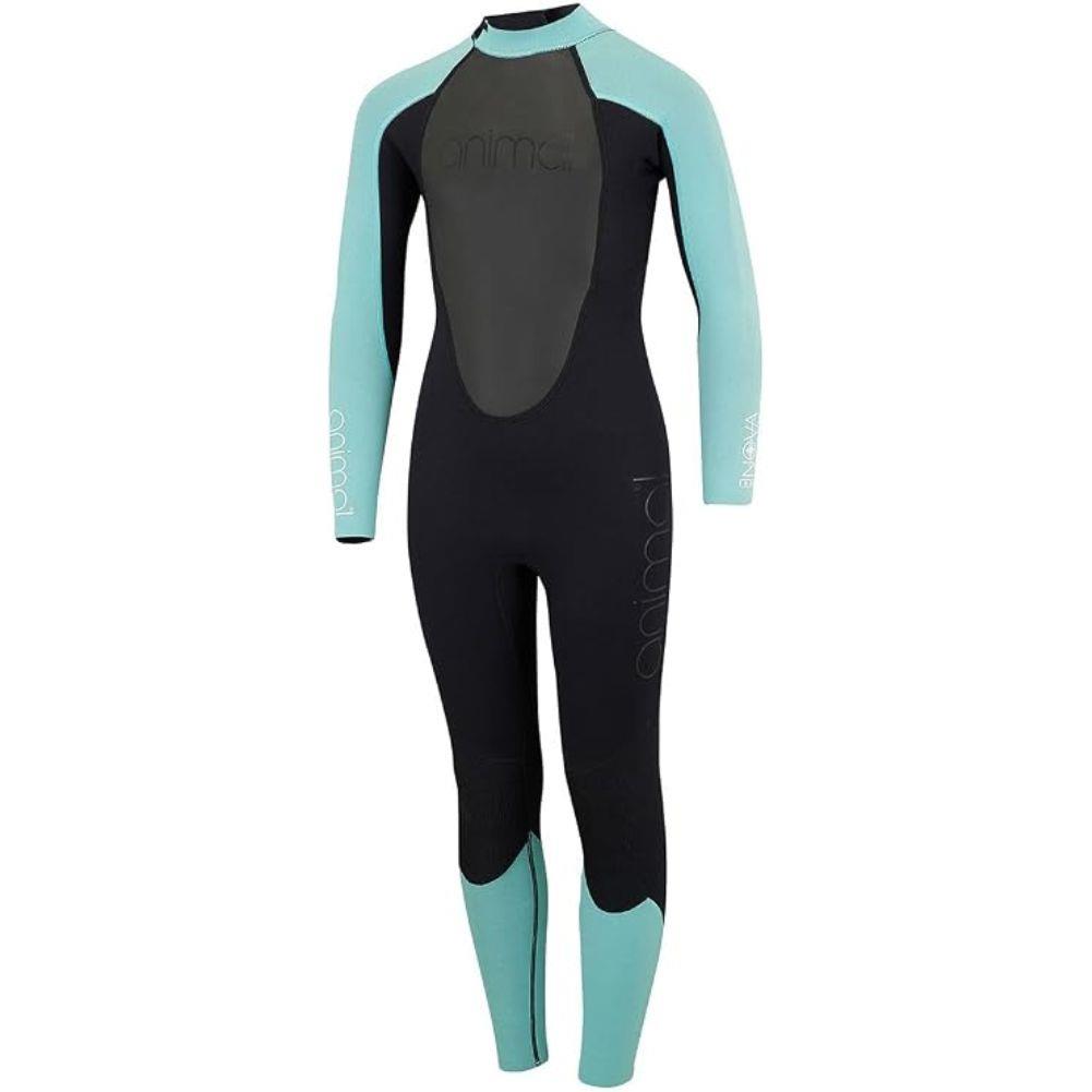Animal Girls Back Zip 3.2 Full Wetsuit - MED (Black/Teal)