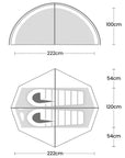 Wild Country Helm Compact 2 Tent + Helm Compact 2 Footprint + Aluminium Alloy V-Angle Peg (10 Pack) Measurements