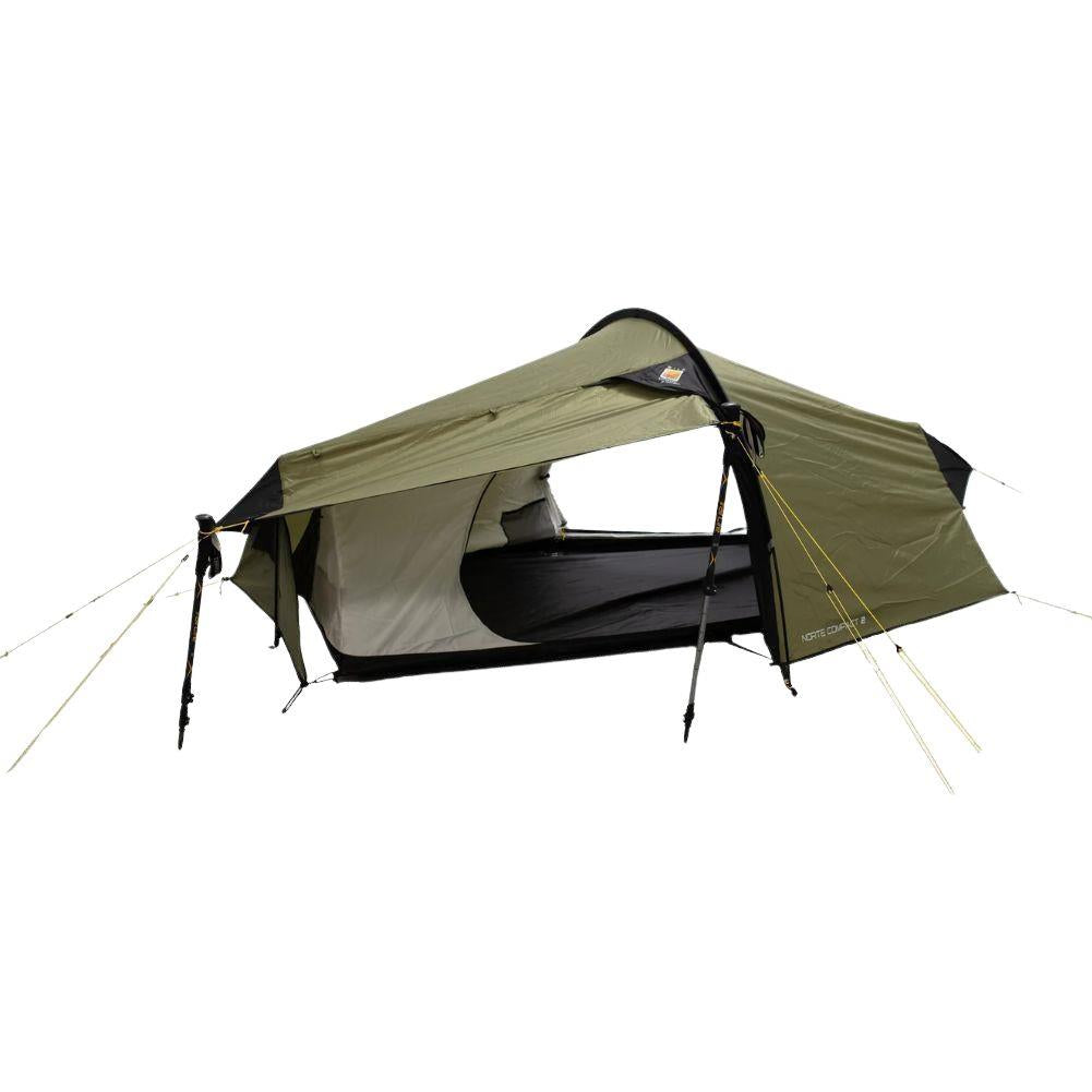 Wild Country Norte Compact 2 Tent + Norte Compact 2 Footprint + Free Wild Country Aluminium Alloy V-Angle Peg (10 Pack) Open