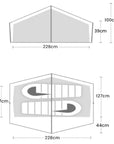 Wild Country Norte Compact 2 Tent + Norte Compact 2 Footprint + Free Wild Country Aluminium Alloy V-Angle Peg (10 Pack) Measurements
