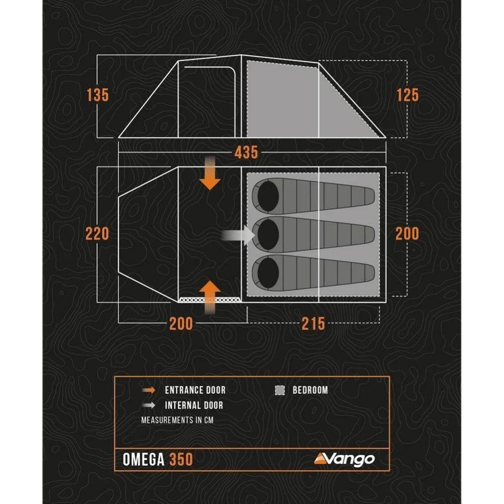 Vango Omega 350 Eco Tent + Vango Omega 350 Groundsheet Protector Size