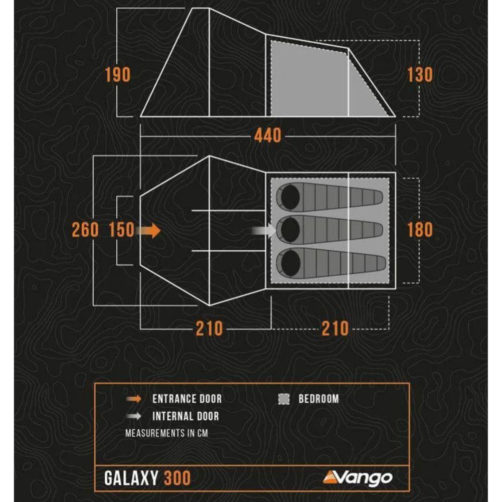 Vango Galaxy 300 Eco Tent + Vango Galaxy 300 Groundsheet Protector - GP517 Size