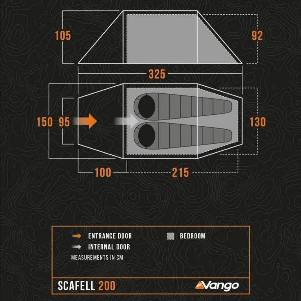 Vango Scafell 300 Tent + Vango Scafell 300 Groundsheet Protector Size