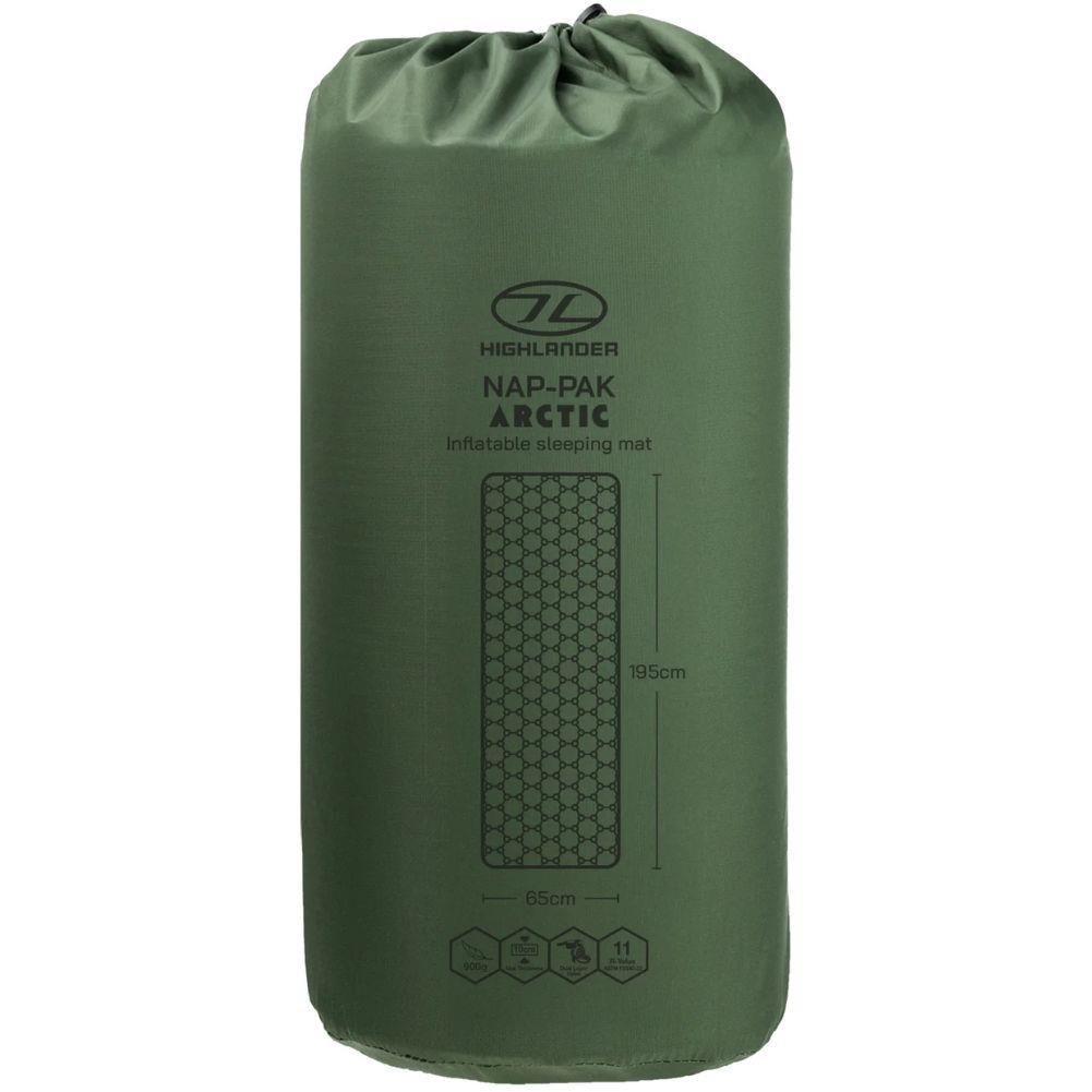 Highlander Nap-Pak Arctic R11 Inflatable Sleeping Mat (Olive Green)