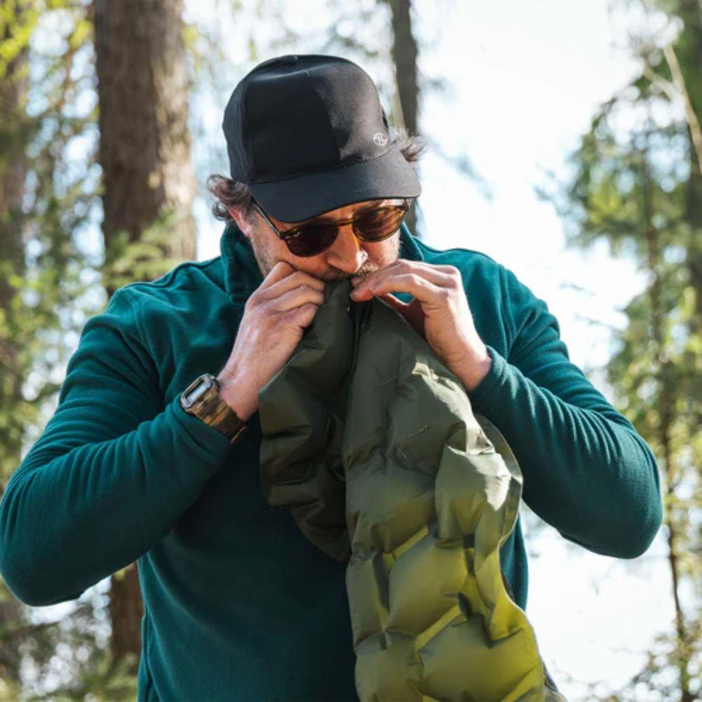 Highlander Nap-Pak Inflatable Sleeping Mat (Olive Green) blow