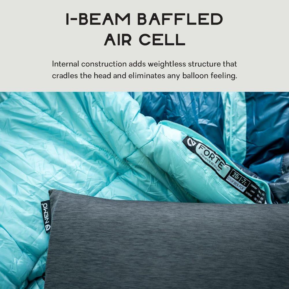 Nemo Equipment Fillo Backpacking &amp; Camping Pillow (Black Pearl/Birch Bud)
