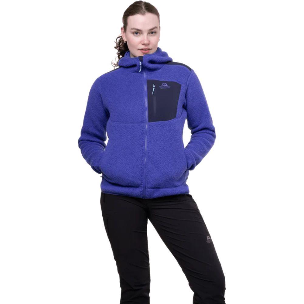 Mountain Equipment Women's Highpile Hooded Jacket (Clematis/Cosmos) hand in