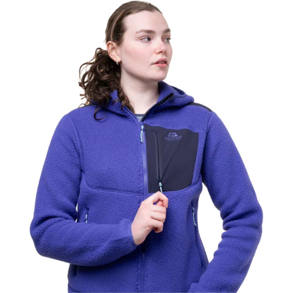Mountain Equipment Women's Highpile Hooded Jacket (Clematis/Cosmos) zipper