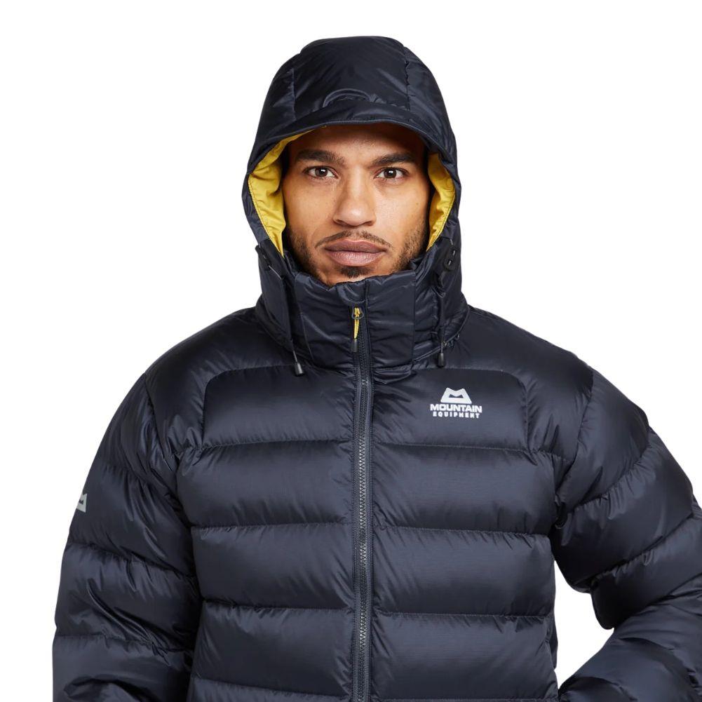 Mountain Equipment Men's Lightline Down Jacket (Obsidian/Acid) - X-Large Hood Front