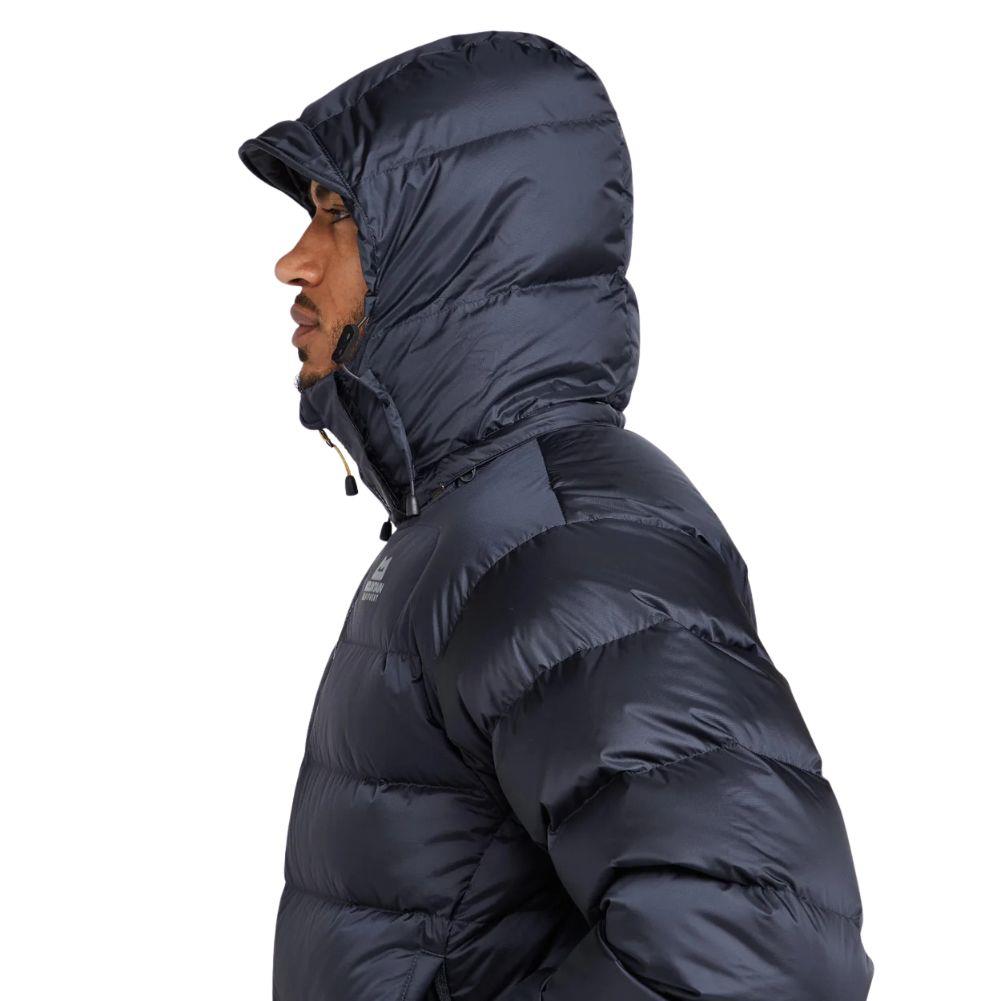 Mountain Equipment Men's Lightline Down Jacket (Obsidian/Acid) - X-Large Hood Side 