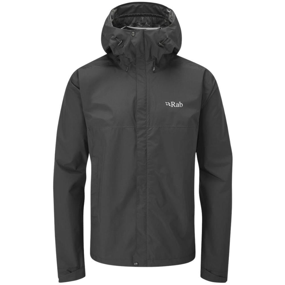 Rab Men's Downpour Eco Waterproof Jacket (Black) - Large