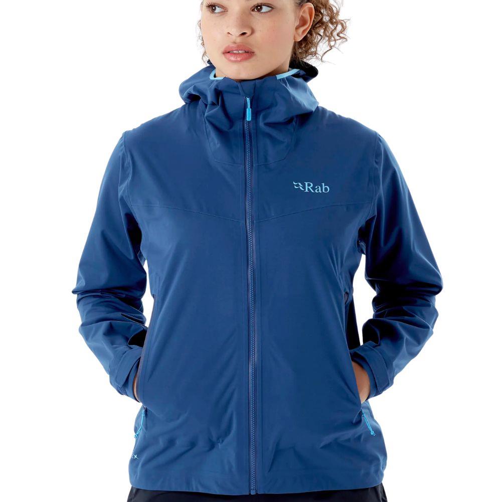 Rab Women's Kinetic 2.0 Waterproof Jacket (Nightfall Blue) Front
