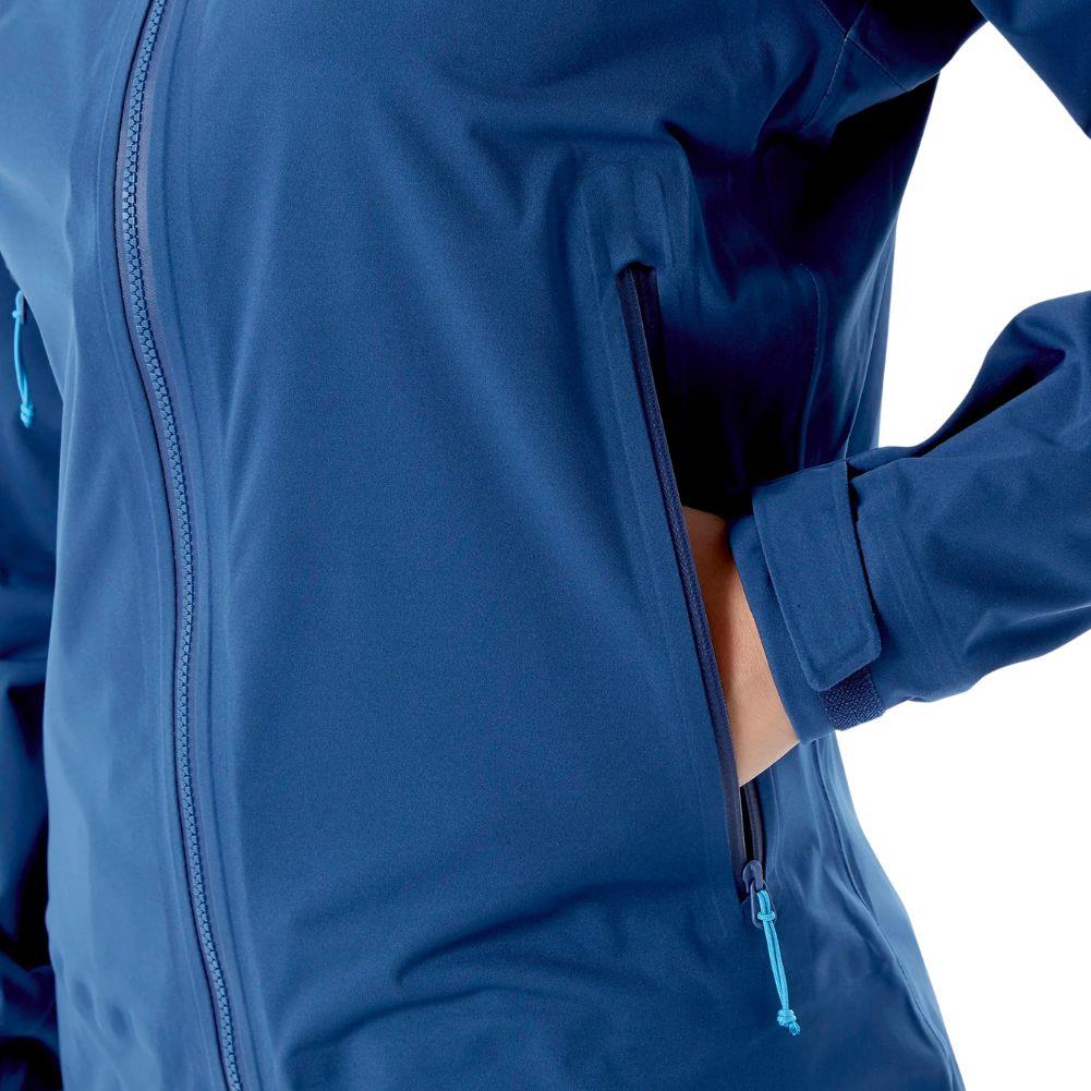 Rab Women's Kinetic 2.0 Waterproof Jacket (Nightfall Blue) Pocket