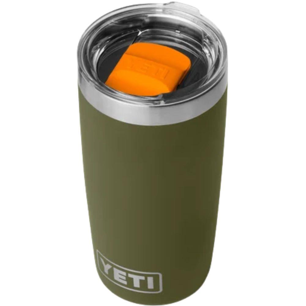 Yeti Rambler 10 oz (295 ml) Tumbler (Olive/King Crab Orange) angle