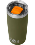 Yeti Rambler 10 oz (295 ml) Tumbler (Olive/King Crab Orange) angle