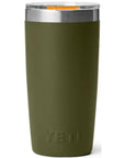 Yeti Rambler 10 oz (295 ml) Tumbler (Olive/King Crab Orange) back