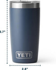 Yeti Rambler 10 oz (295 ml) Tumbler (Olive/King Crab Orange) measure