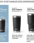 Yeti Rambler 10 oz (295 ml) Tumbler (Olive/King Crab Orange) sizes