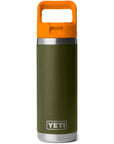 Yeti Rambler 18 oz (532 ml) Bottle With Colour-Matched Straw Cap (Olive/King Crab Orange)