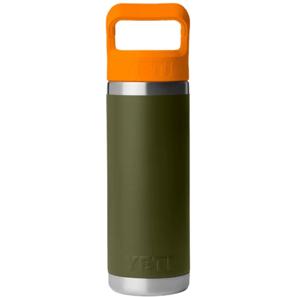 Yeti Rambler 18 oz (532 ml) Bottle With Colour-Matched Straw Cap (Olive/King Crab Orange) back