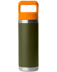 Yeti Rambler 18 oz (532 ml) Bottle With Colour-Matched Straw Cap (Olive/King Crab Orange) back