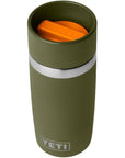 Yeti Rambler 12 oz (355 ml) Travel Bottle/Commuter Cap (Olive/King Crab Orange) angle