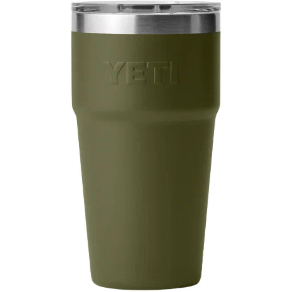Yeti Rambler 20 oz (591 ml) Stackable Cup With MagSlider Lid (Olive/King Crab Orange) back