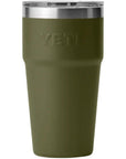 Yeti Rambler 20 oz (591 ml) Stackable Cup With MagSlider Lid (Olive/King Crab Orange) back