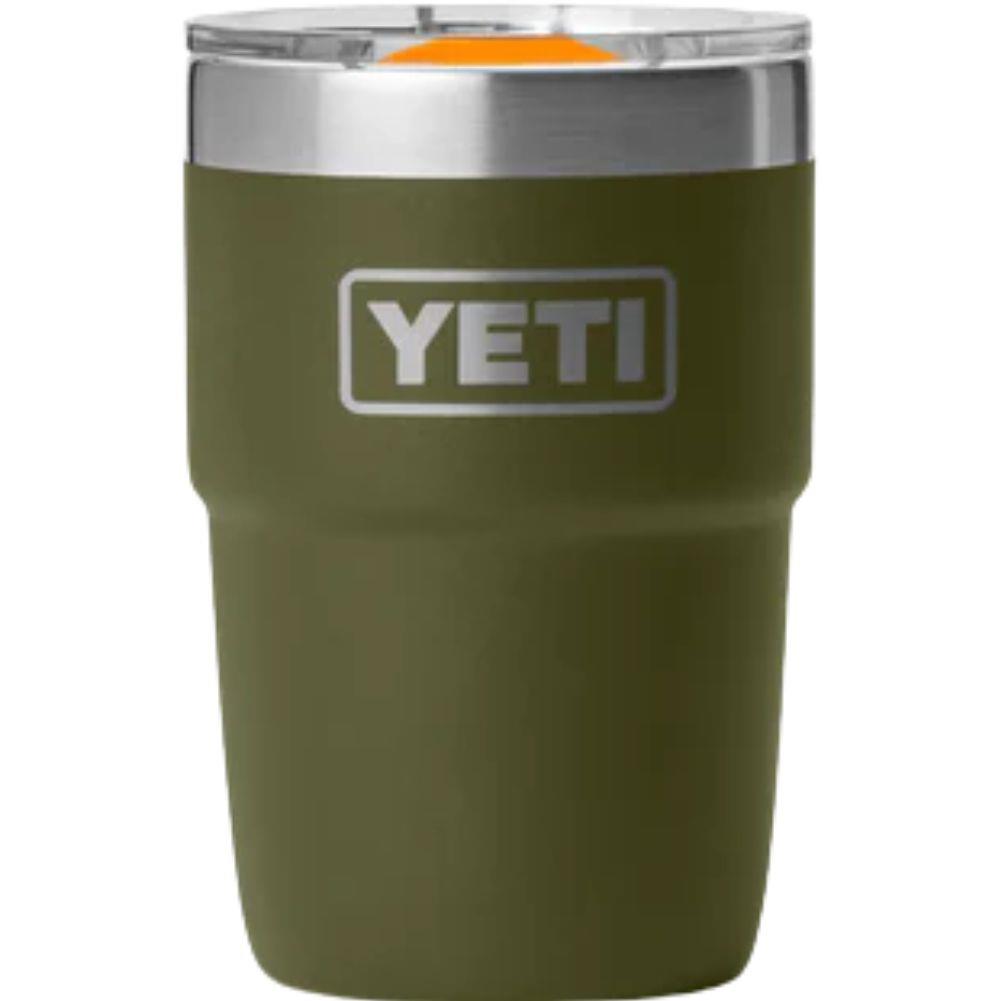 Yeti 8 oz Rambler (236 ml) Stackable Cup With DuraSip Ceramic Lining (Olive/King Crab Orange)