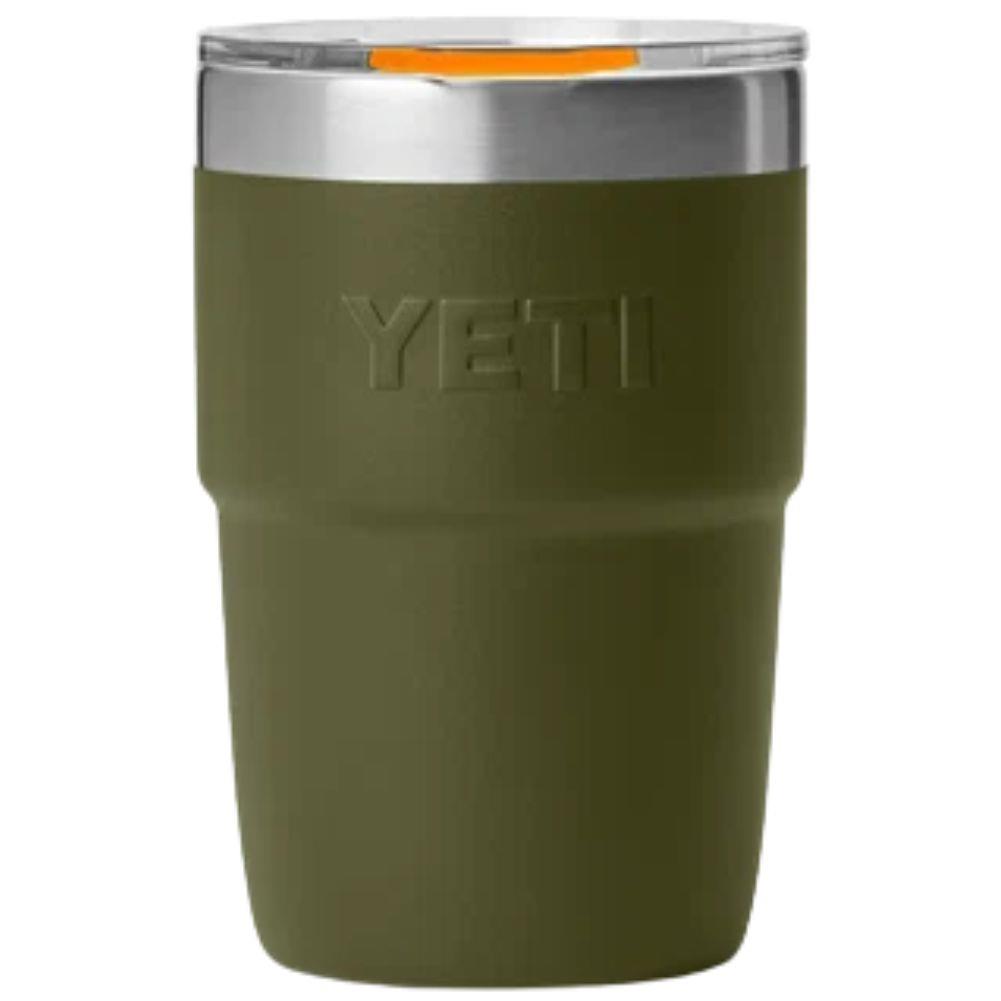 Yeti 8 oz Rambler (236 ml) Stackable Cup With DuraSip Ceramic Lining (Olive/King Crab Orange) back