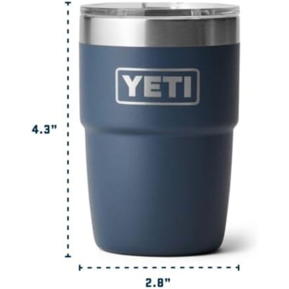 Yeti 8 oz Rambler (236 ml) Stackable Cup With DuraSip Ceramic Lining (Olive/King Crab Orange) size