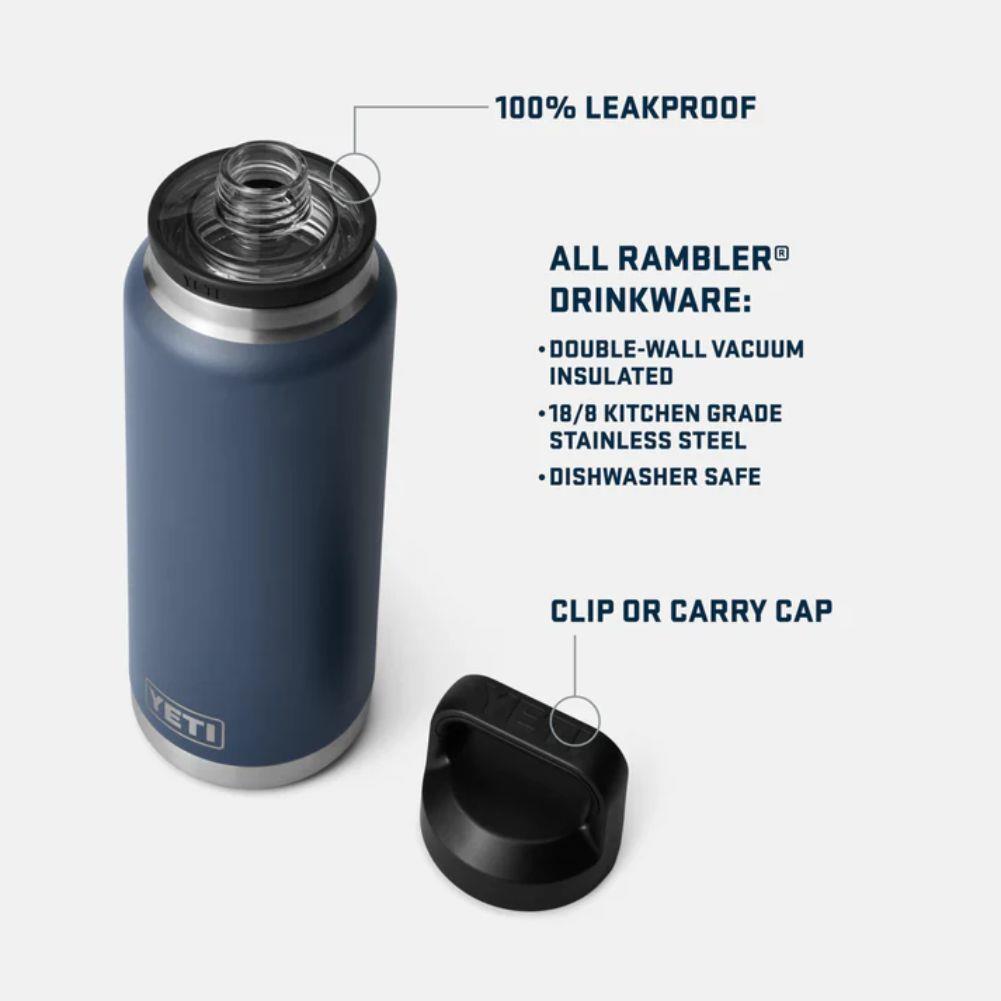 Yeti Rambler 36 OZ Bottle With Chug Cap (Olive/King Crab Orange) leakproof