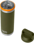 Yeti Rambler 18 oz (532 ml) Bottle With Chug Cap (Olive/King Crab Orange) lid