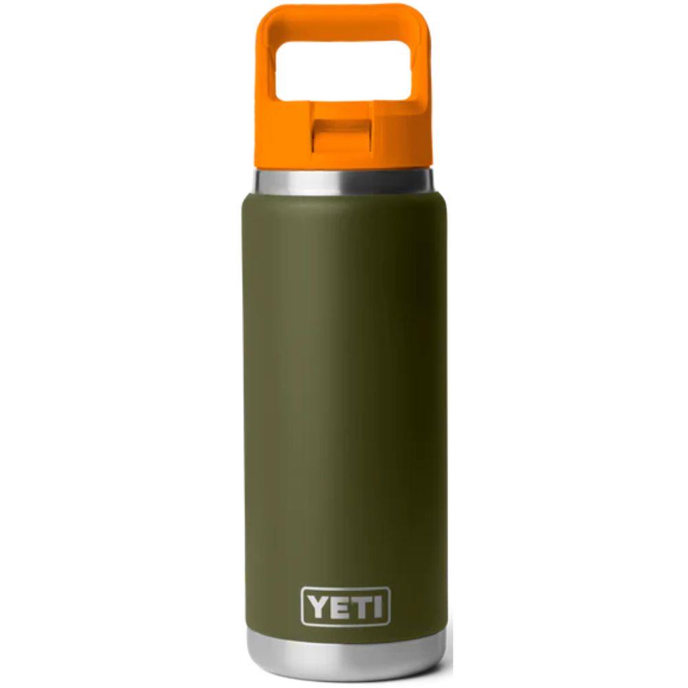 Yeti Rambler 26 oz (769 ml) Bottle With Colour-Blocked Straw Cap (Olive/King Crab Orange)
