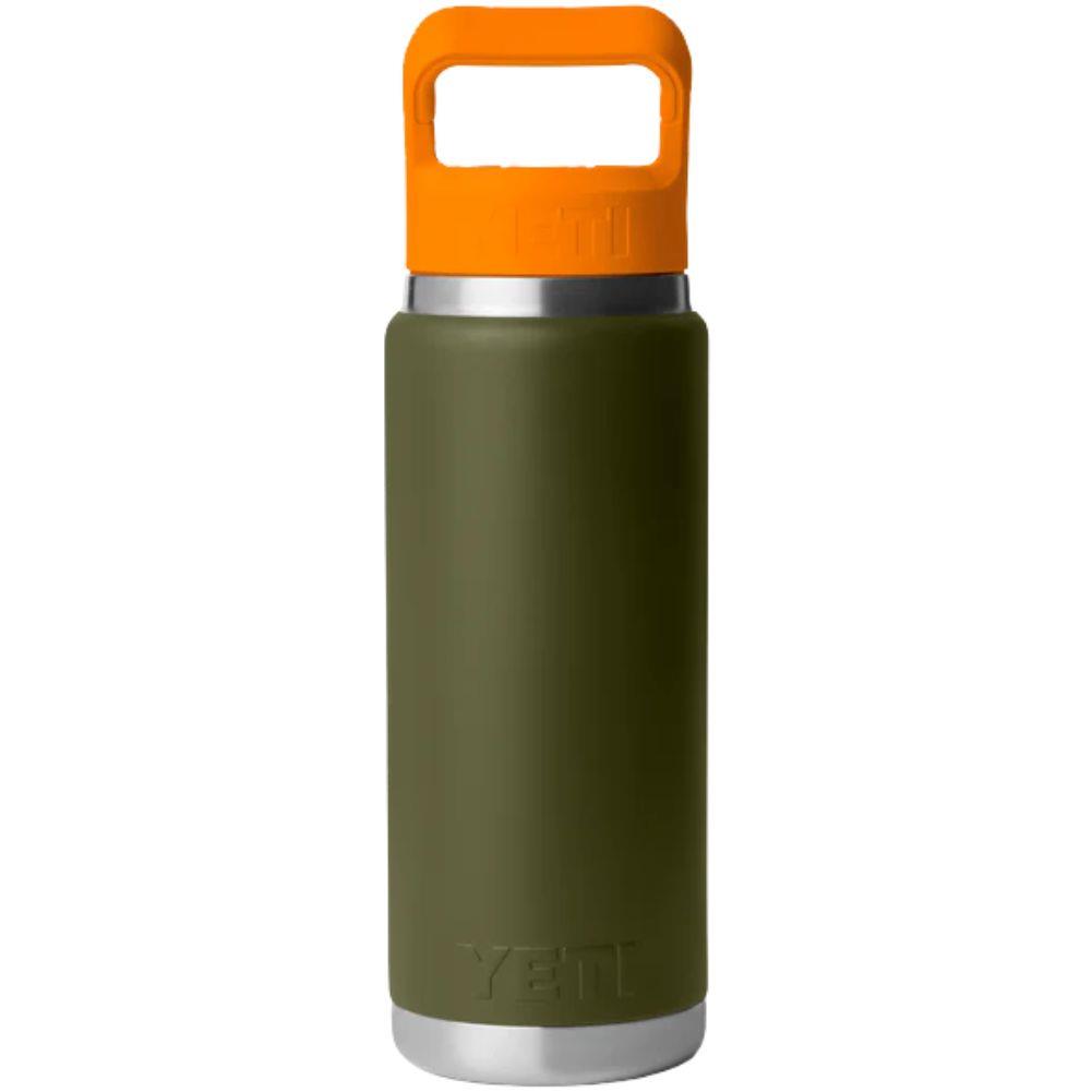 Yeti Rambler 26 oz (769 ml) Bottle With Colour-Blocked Straw Cap (Olive/King Crab Orange) back
