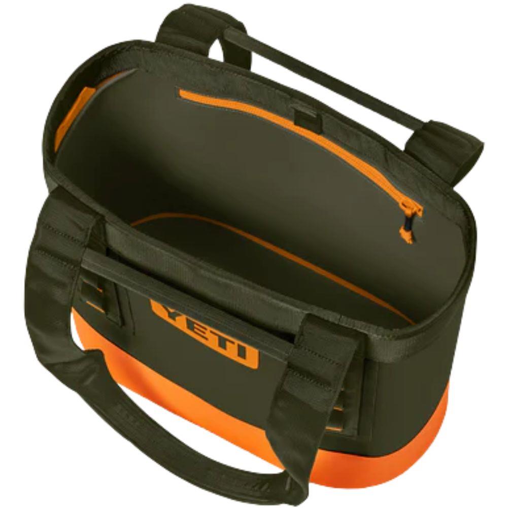 Yeti Camino 20L Carryall Tote Bag (Olive/King Crab Orange) open