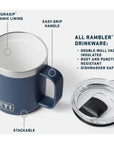 Yeti Rambler 10 oz (295 ml) Stackable Ceramic Lining Mug (Pampa Green) info
