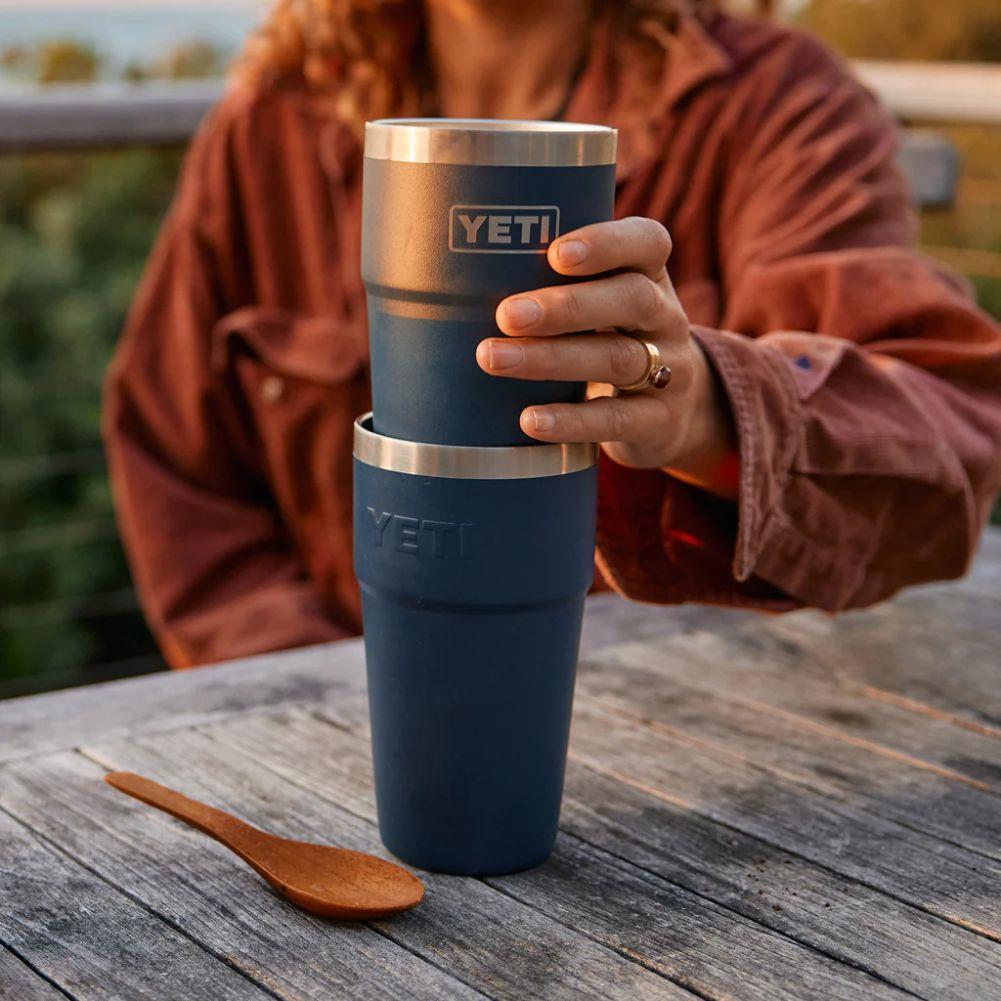 Yeti Rambler 20 oz (591 ml) Stackable Cup With MagSlider Lid (Pampa Green) stacked
