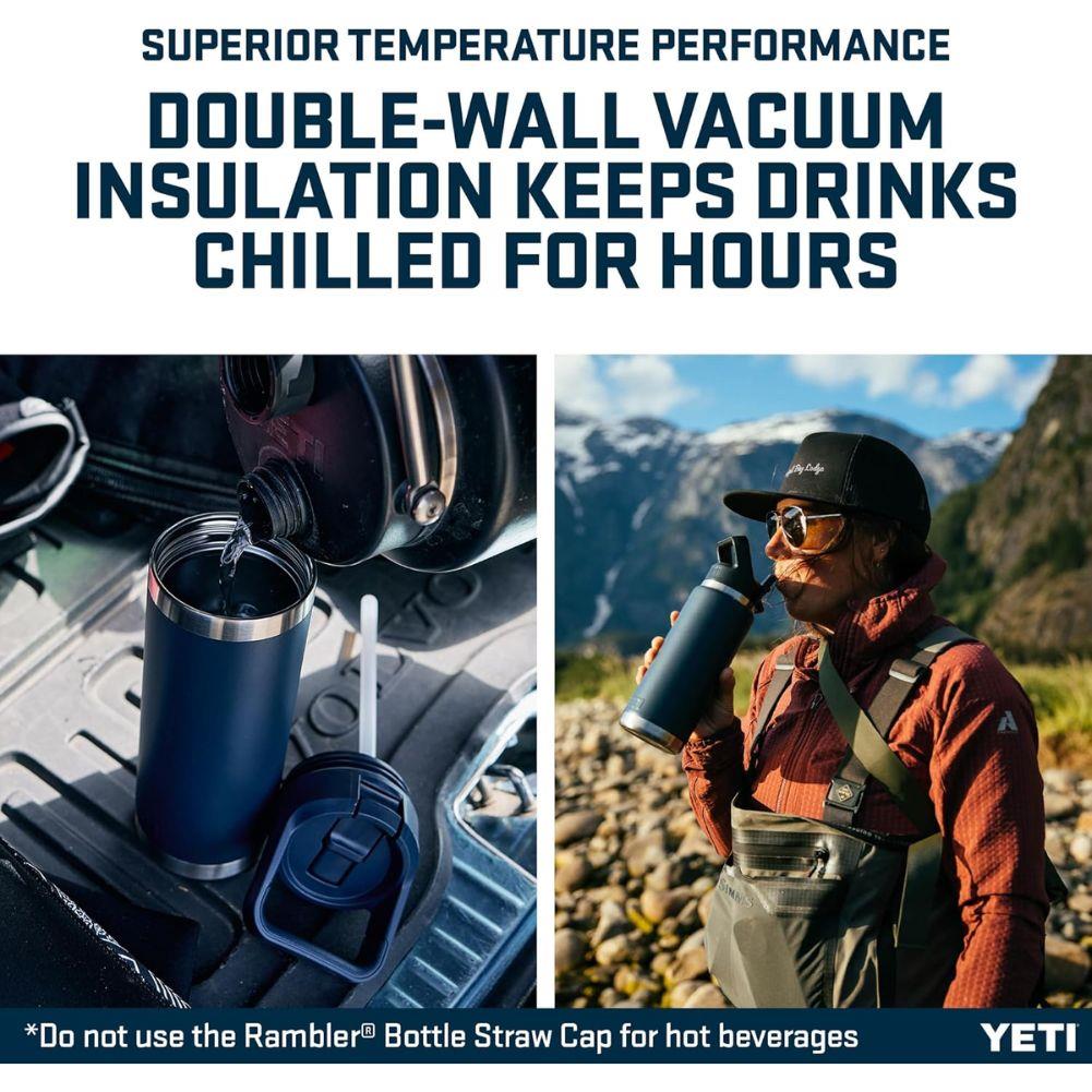 Yeti Rambler 18 oz (532 ml) Bottle With Colour-Matched Straw Cap (Pampa Green) double