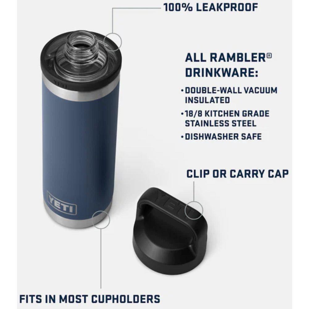 Yeti Rambler 18 oz (532 ml) Bottle With Chug Cap (Stag Red) leakproof