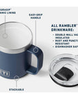 Yeti Rambler 10 oz (295 ml) Stackable Mug With DuraSip Ceramic Lining (Stag Red)  info
