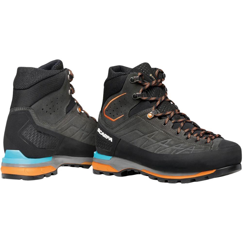 Scarpa Men's Zodiac Tech GTX Mountaineering Boot (Anthracite/Tonic Orange) pair right