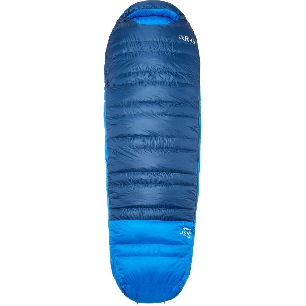 Rab Ascent Down Sleeping Bag (-18°C) - Regular - Right Zip (Tempest Blue/Maya Blue)