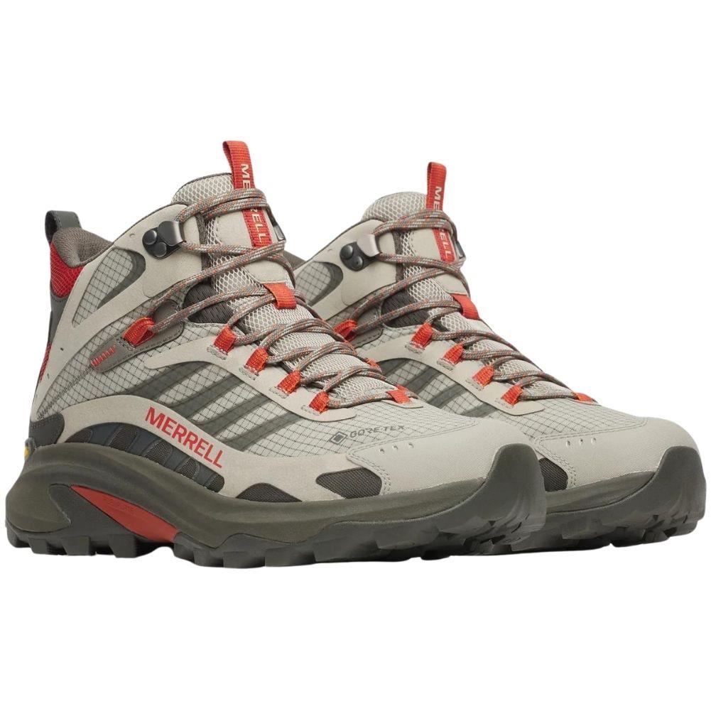 Merrell Men's Moab Speed 2 Mid GORE-TEX Hiking Boot (Diorite/Ember) pair