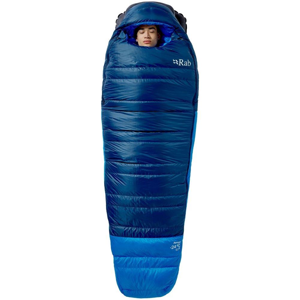 Rab Ascent Down Sleeping Bag (-24°C) Long - Left Zip (Tempest Blue/Maya Blue)