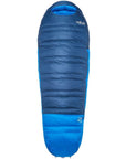 Rab Ascent Down Sleeping Bag (-24°C) - Regular - Right Zip (Tempest Blue/Maya Blue)