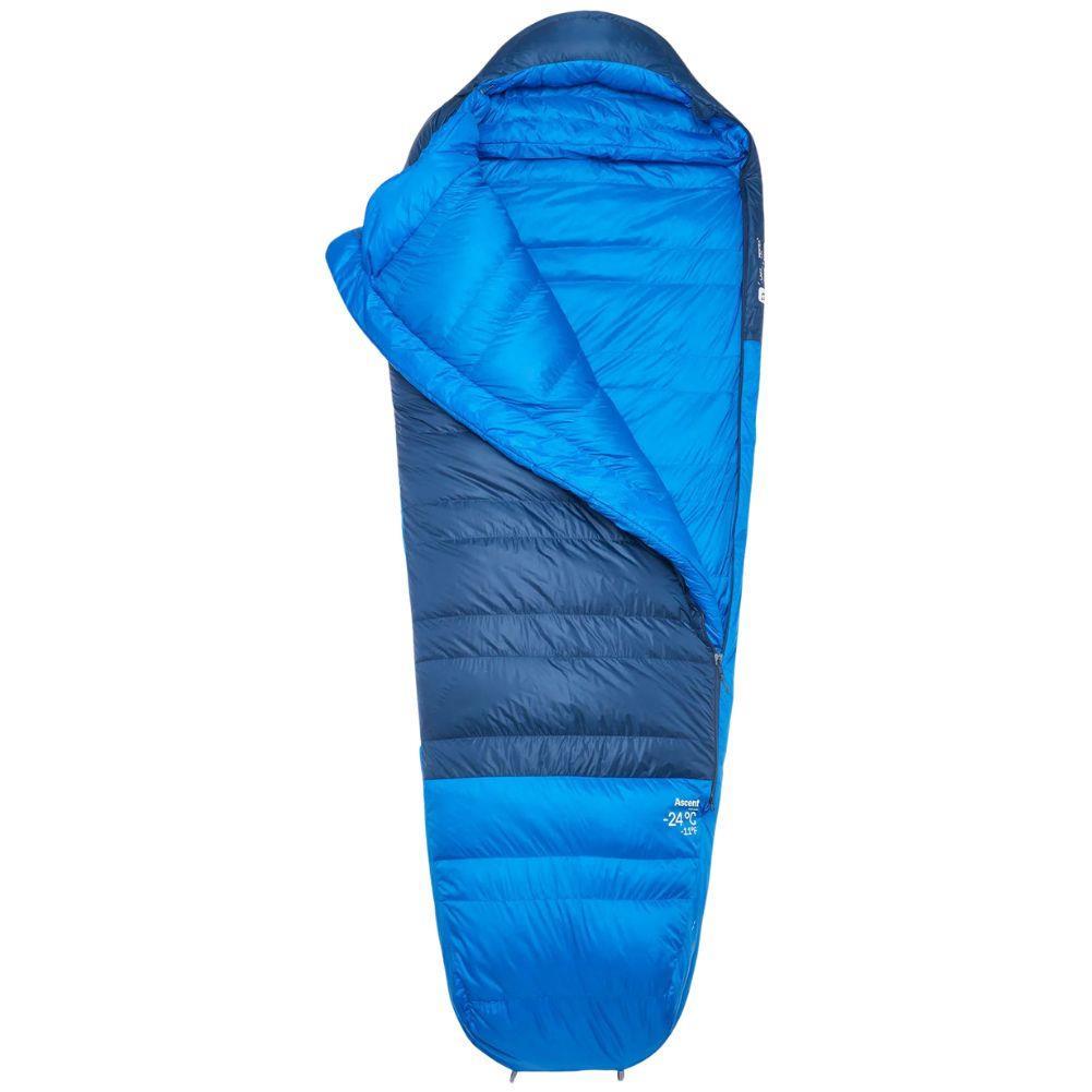 Rab Ascent Down Sleeping Bag (-24°C) - Regular - Right Zip (Tempest Blue/Maya Blue) angle